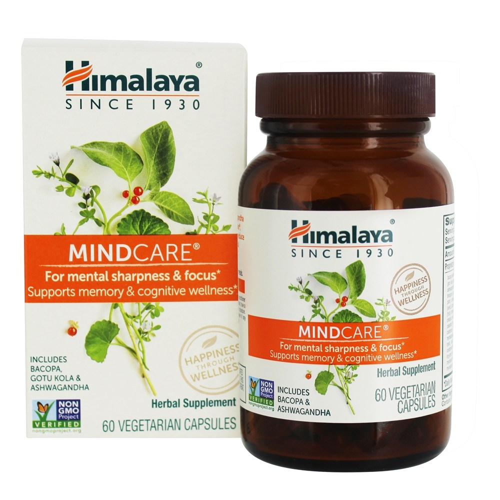 Mindcare para Mental Agudeza & Foco - Cápsulas vegetarianas 60 Himalaya Herbal Healthcare