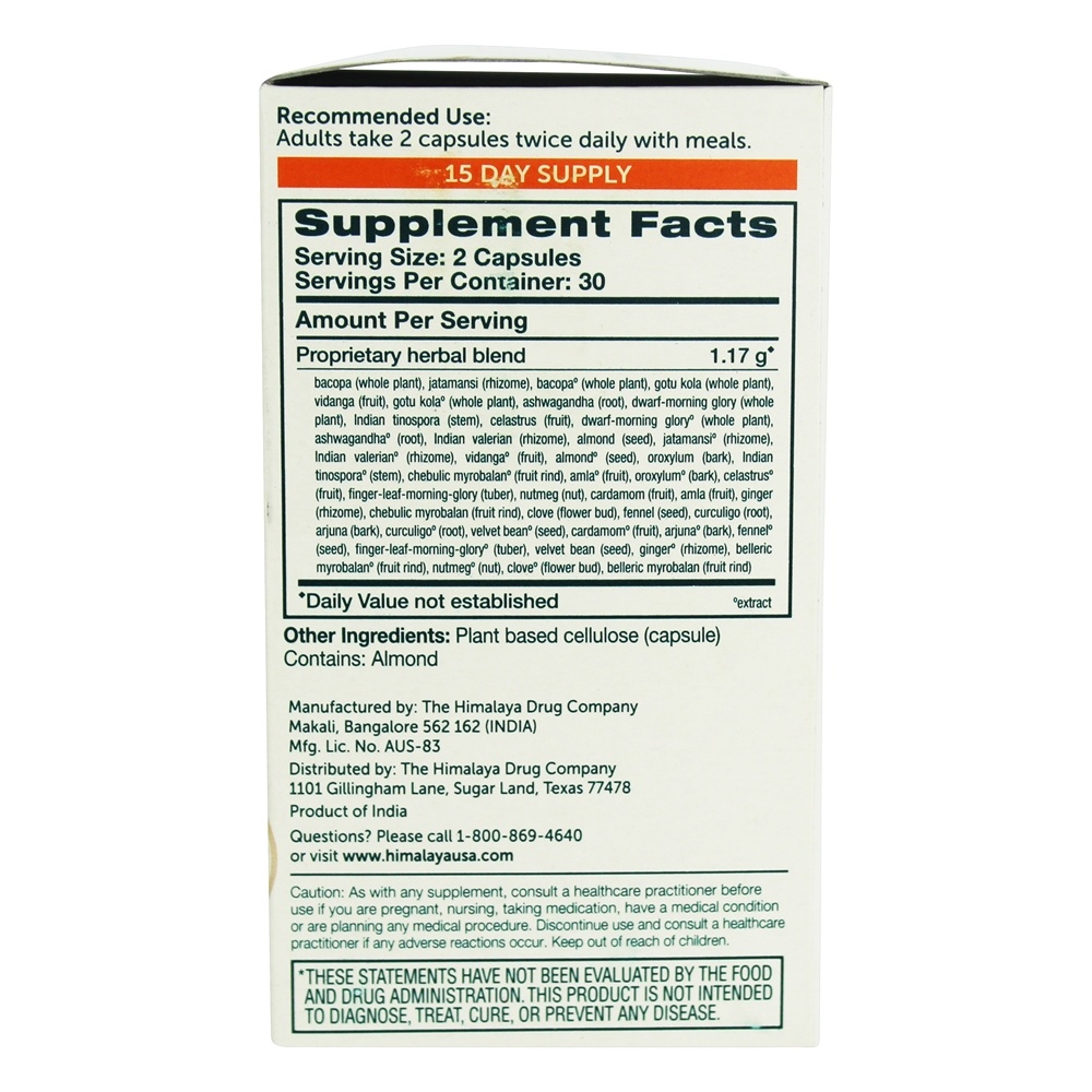 Mindcare para Mental Agudeza & Foco - Cápsulas vegetarianas 60 Himalaya Herbal Healthcare - Imagem 3