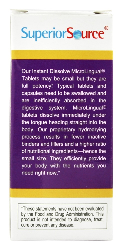 B12 Metilcobalamina 5000 mcg. Com B6 e Ácido Fólico 800 mcg. - 60 Tablets Superior Source - Imagem 3