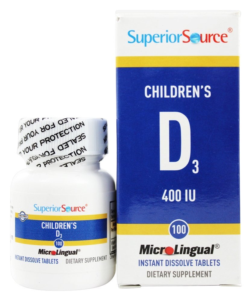 Vitamina D3 Infantil Dissolução Instantânea 400 UI - 100 Tablets Superior Source