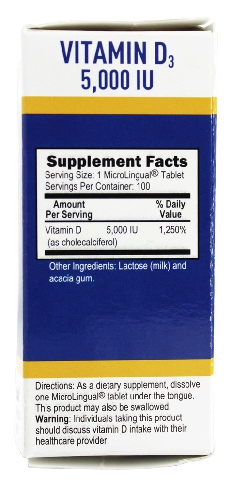 Vitamina D3 Potência Extra Dissolução Instantânea 5000 UI - 100 Tablets Superior Source - Imagem 2