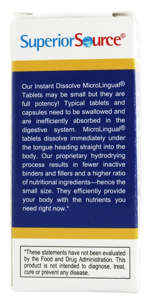 Vitamina D3 Potência Extra Dissolução Instantânea 5000 UI - 100 Tablets Superior Source - Imagem 3