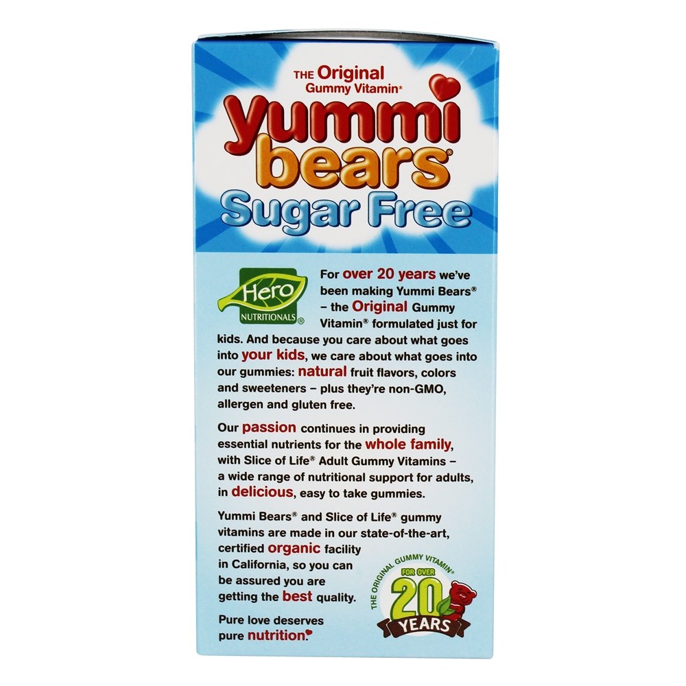 Yummi Bears Multivitamínico Infantil Completo Sem Açúcar - 60 Gummies Hero Nutritionals Products - Imagem 4