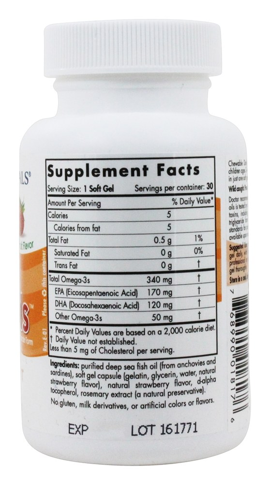 Omega Diário Infantil Sabor Morango 500 mg. - 30 Softgels Nordic Naturals - Imagem 2