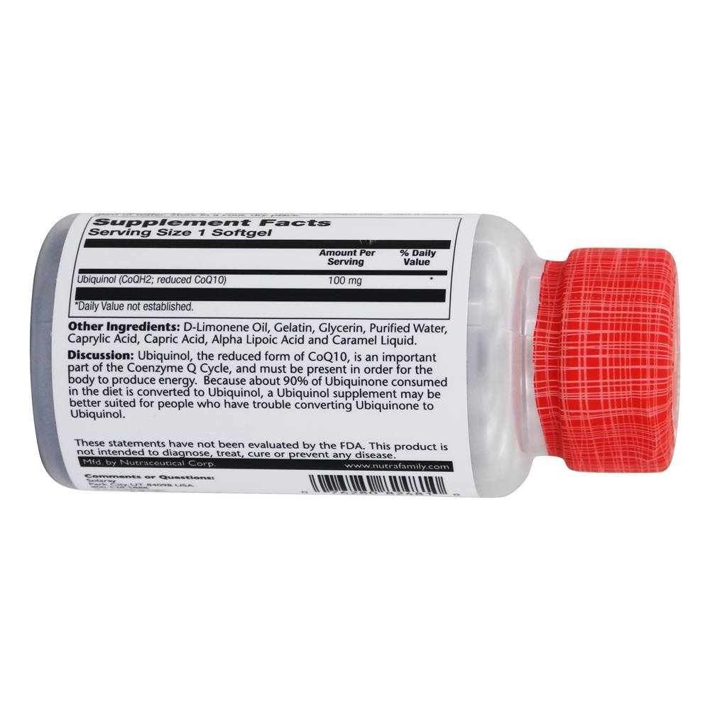 Ubiquinol CoQ-10 100 mg. - 30 Softgels Solaray - Imagem 3