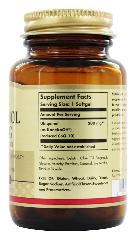 Co-10 de Ubiquinol Reduzido 200 mg. - 30 Softgels Solgar - Imagem 2