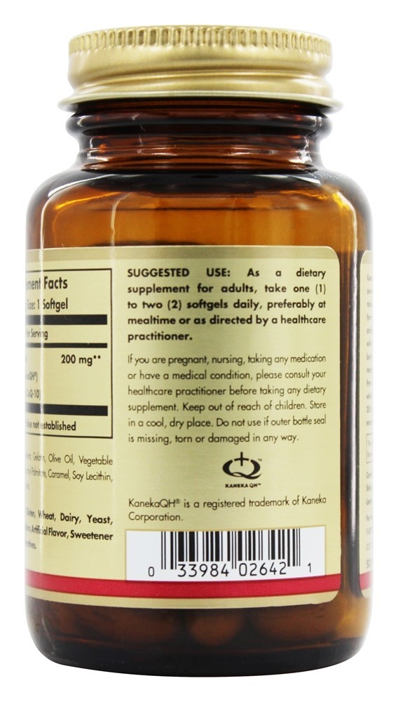 Co-10 de Ubiquinol Reduzido 200 mg. - 30 Softgels Solgar - Imagem 3
