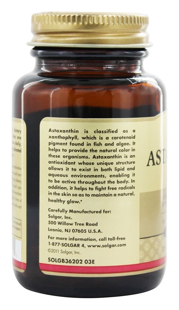 Complexo de Astaxantina 5 mg. - 60 Softgels Solgar - Imagem 4