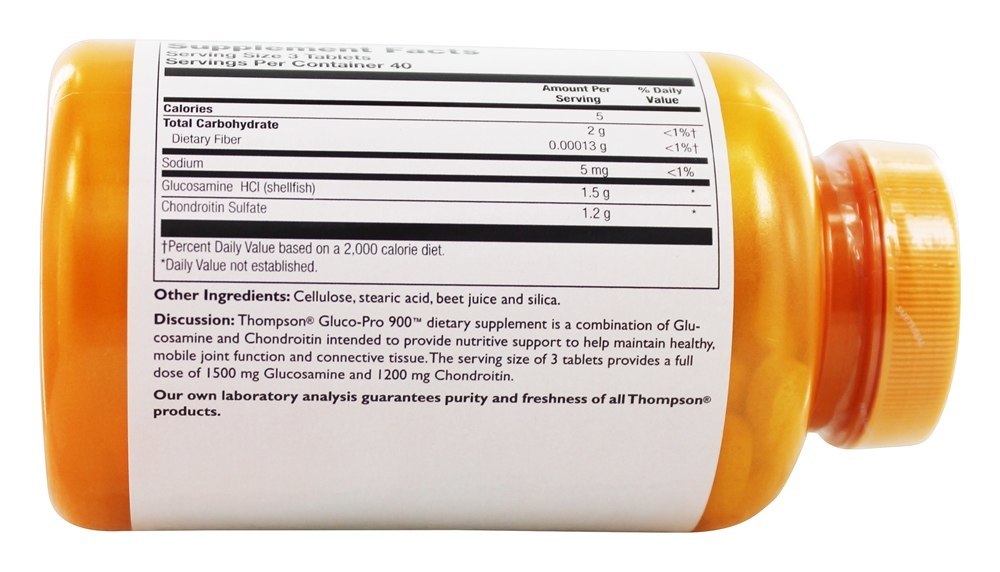 Gluco-Pro 900 Glucosamina Condroitina - 120 Tablets Thompson - Imagem 2