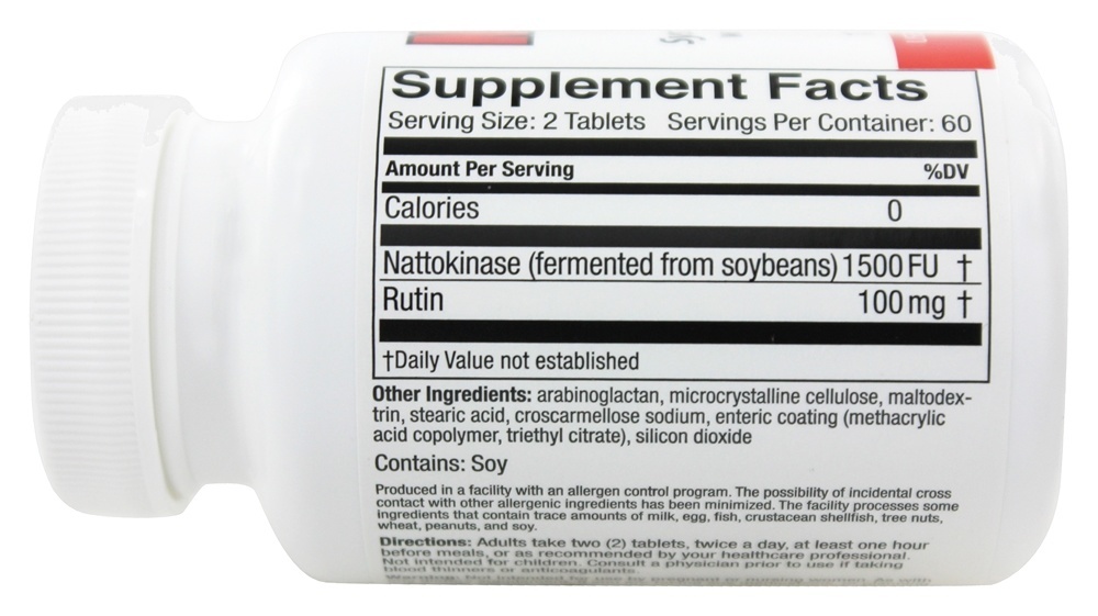 Nattokinase 1500 FU - 120 Tablets Naturally Vitamins - Imagem 2