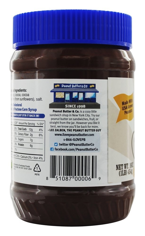Manteiga De Amendoim Misturado Com Chocolate Escuro Rico Sonhos De Chocolate Escuro - 16 oz. Peanut Butter & Co. - Imagem 3