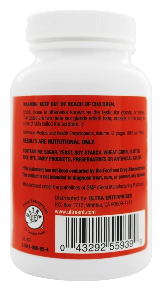 Tecido Orquídico Cru Para Saúde Testicular 1000 mg. - 60 Tablets Ultra Enterprises - Imagem 3