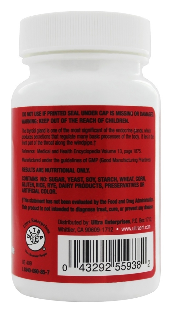 Tireóide Bruto 200 mg. - 90 Tablets Ultra Enterprises - Imagem 3
