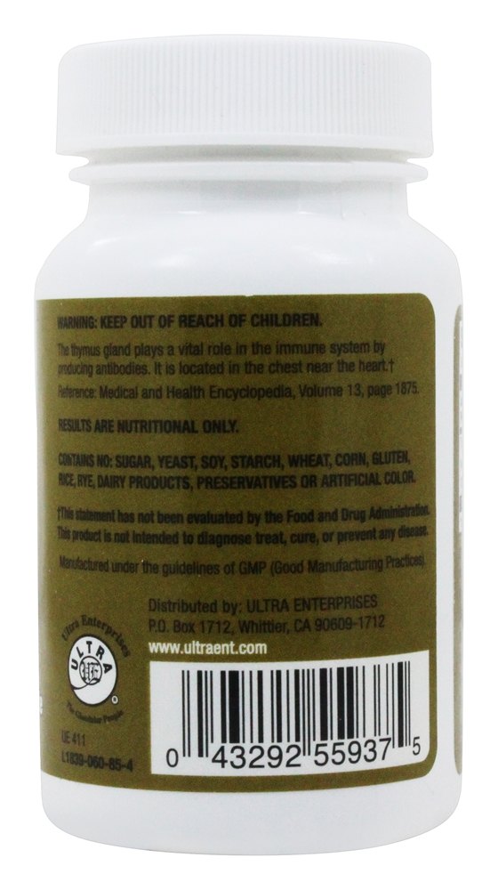 Thymus Cru 200 mg. - 60 Tablets Ultra Enterprises - Imagem 2