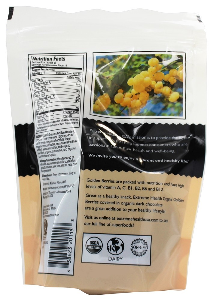 Bagas de ouro cobertas com chocolate escuro - 6 oz. Extreme Health USA - Imagem 2