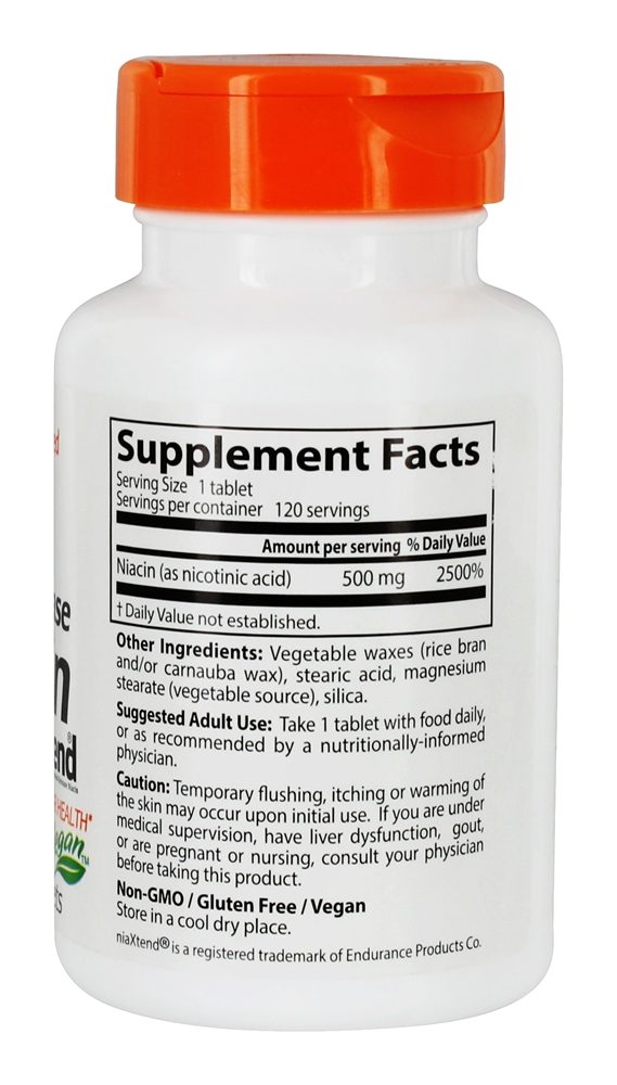 Niacina de liberação prolongada com NiaXtend 500 mg. - 120 Tablets Doctor's Best - Imagem 2