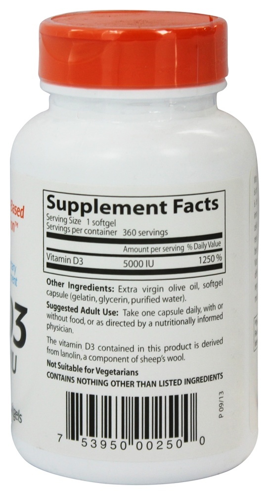 Vitamina D3 5000 UI - 360 Softgels Doctor's Best - Imagem 2