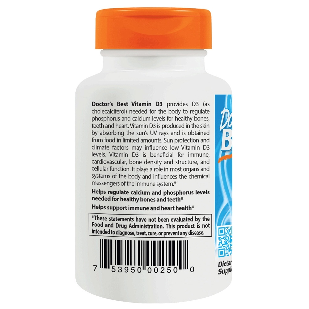 Vitamina D3 5000 UI - 360 Softgels Doctor's Best - Imagem 3