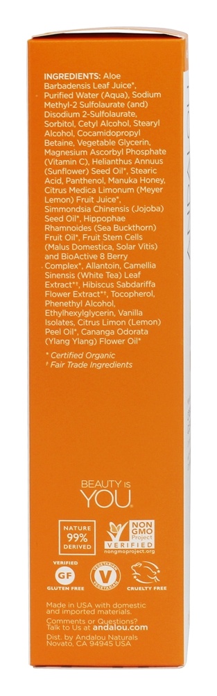 Limpador Cremoso Limpador Meyer Limão - 6 fl. oz. Andalou Naturals - Imagem 2