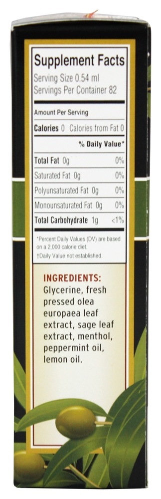 Folha Fresca De Azeite Complexo Spray De Garganta Calmante Sabor De Hortelã-pimenta - 1.5 fl. oz. Barlean's - Imagem 2