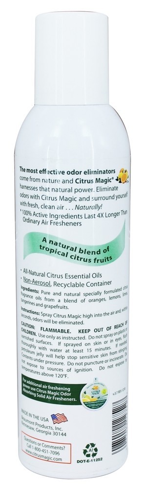 Odor Eliminando Ar Refrescamento Tropical Cítrico Misturar - 7 fl. oz. Citrus Magic - Imagem 2