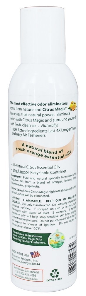 Odor Eliminando Purificadores de Ar Laranja Fresca Natural - 7 fl. oz. Citrus Magic - Imagem 2