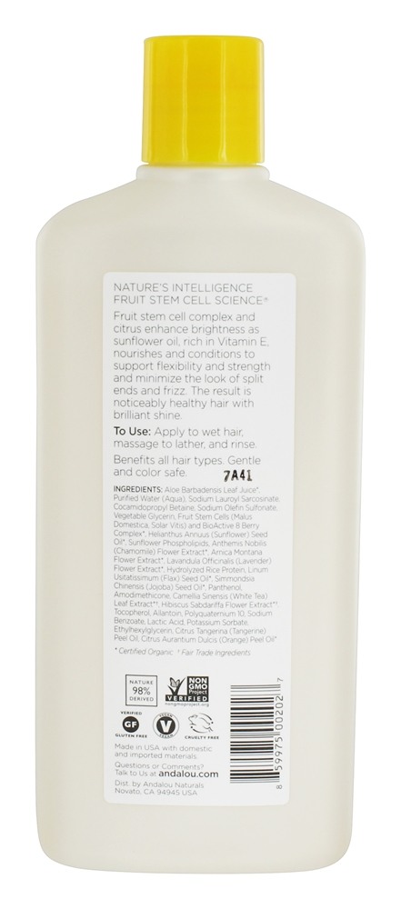 Shampoo Brilho e Citrino Brilho Brilhante - 11.5 fl. oz. Andalou Naturals - Imagem 2