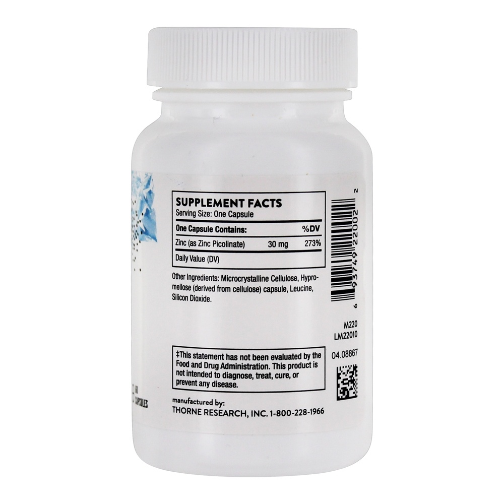 Picolinato de Zinco 30 mg. - Cápsulas 60 Thorne Research - Imagem 2