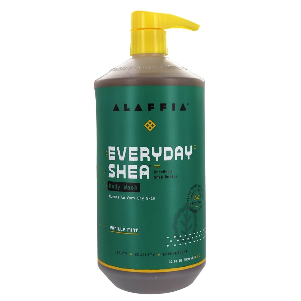 Everyday Shea Perfume para lavagem corporal com menta e baunilha - 32 fl. oz. Alaffia