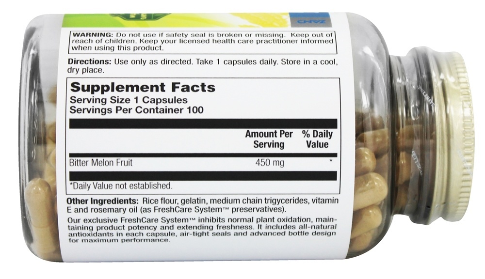 Melão Amargo 450 mg. - Cápsulas 100 Nature's Herbs - Imagem 2