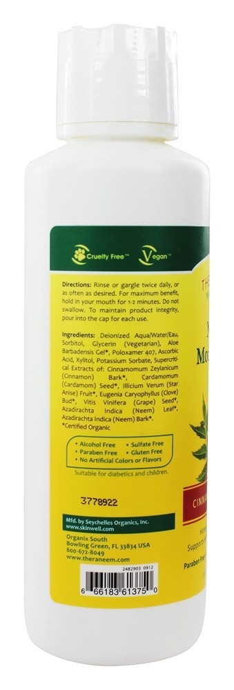 Theraneem Neem Bochechos Canela - 16 fl. oz. Organix South - Imagem 2