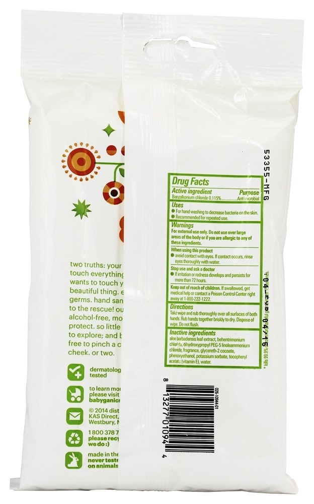 Mão Saneantes Toalhetes Sem Álcool Mandarim - 20 Limpe (s) Anteriormente O Perfume Cítrico Germinador Leve Ba - Imagem 2