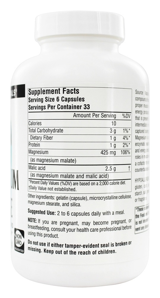 Magnésio Dimalato 625 mg. - Cápsulas 200 Source Naturals - Imagem 2