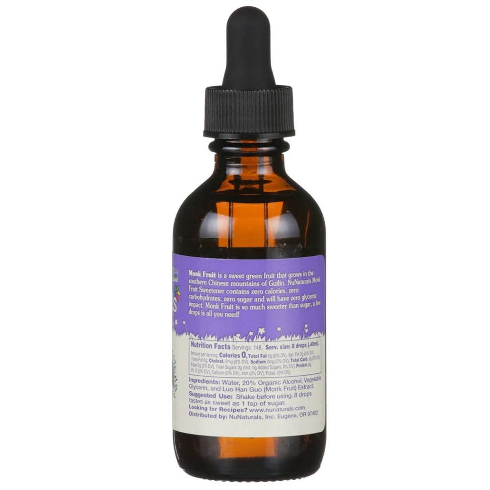 Adoçante de frutas de monge Fruta de monge líquida - 2 fl. oz. NuNaturals - Imagem 2