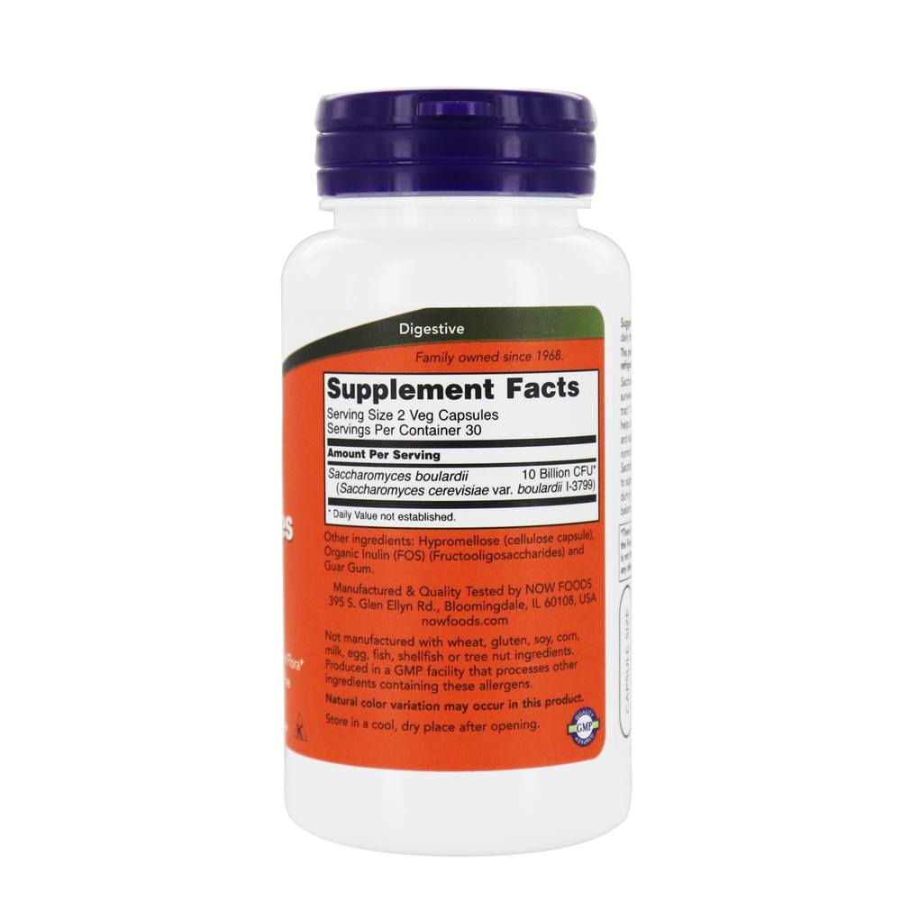 Saccharomyces Boulardii - 60 Cápsula (s) vegetal (s) NOW Foods - Imagem 2