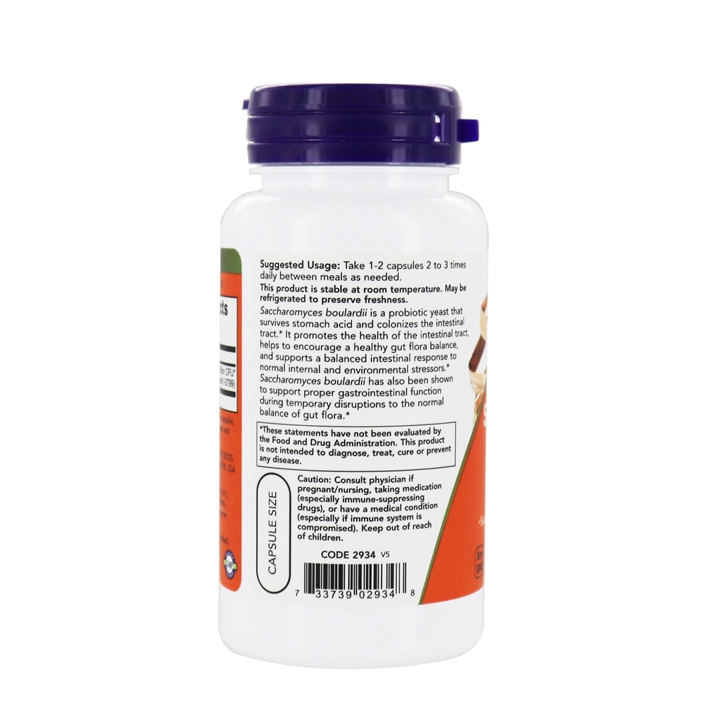 Saccharomyces Boulardii - 60 Cápsula (s) vegetal (s) NOW Foods - Imagem 3