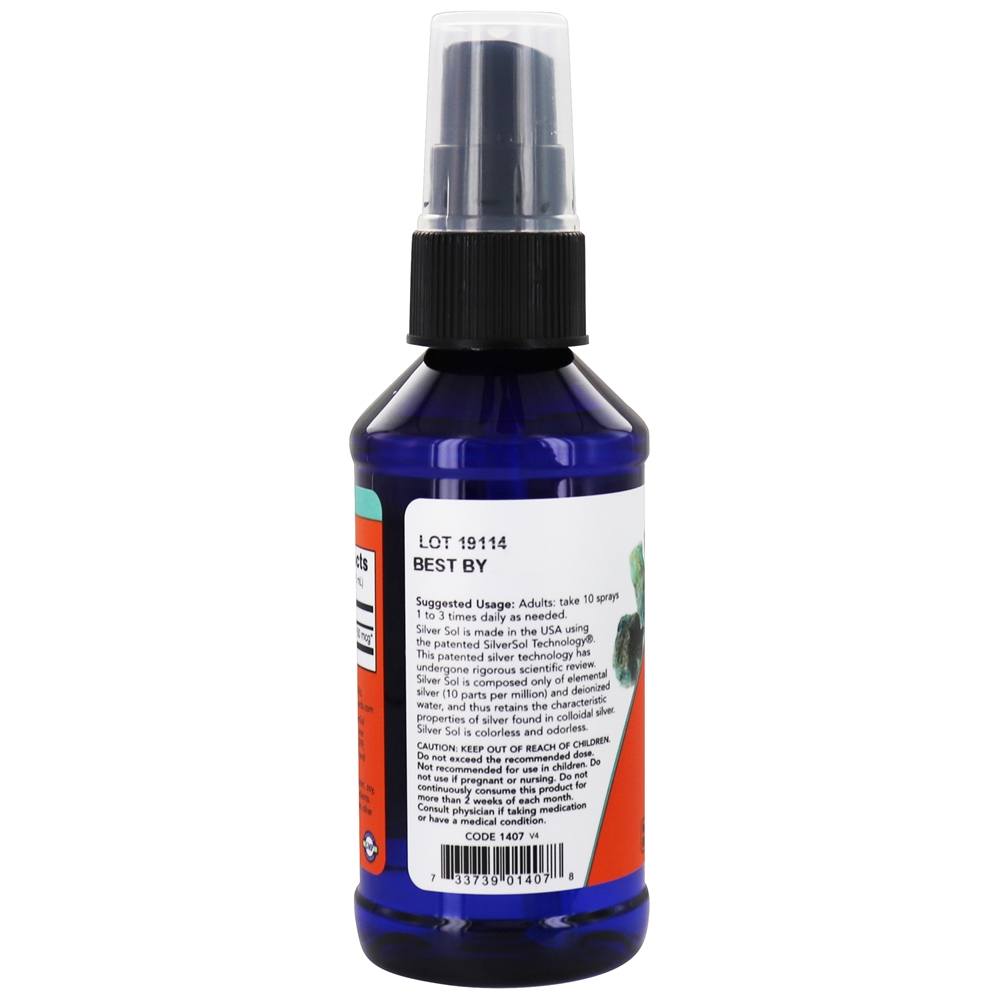 Prata Sol Patenteado Prata Completar 10 Ppm - 4 oz. NOW Foods - Imagem 3