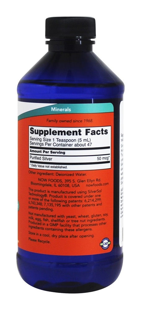 Prata Sol Patenteado Prata Completar 10 Ppm - 8 fl. oz. NOW Foods - Imagem 2