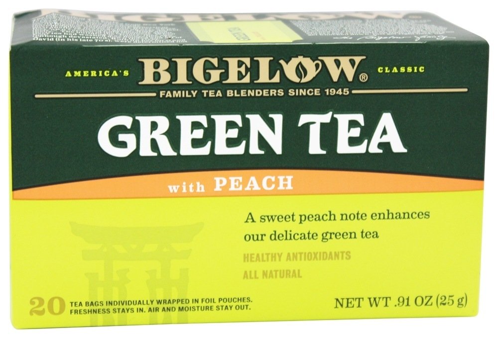 Chá Verde com Pêssego - 20 Saquinhos de Chá Bigelow Tea
