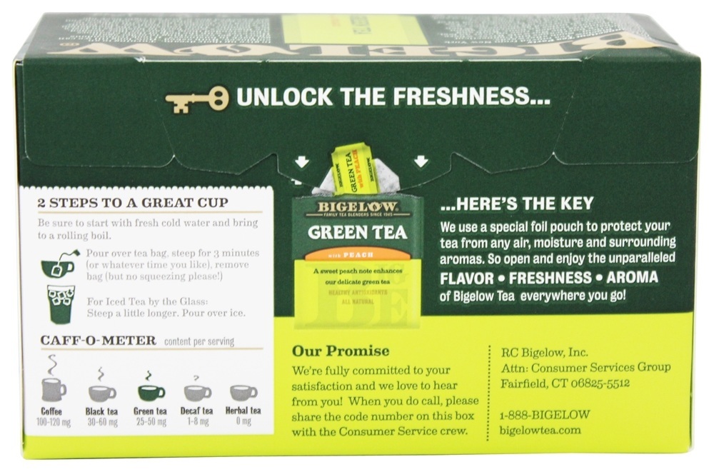 Chá Verde com Pêssego - 20 Saquinhos de Chá Bigelow Tea - Imagem 2