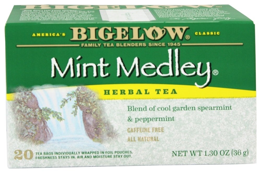 Erva Chá Todos Natural Cafeína Livre Hortelã Miscelânea - 20 Saquinhos de Chá Bigelow Tea