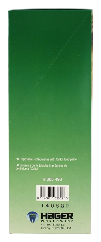 Toothbrushes descartáveis felizes da manhã Xylitol - 50 Pacote (s) Hager Pharma - Imagem 2