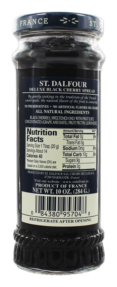 Fruto Espalhar 100% Natural Congestionamento Preto Cereja - 10 oz. St. Dalfour - Imagem 2