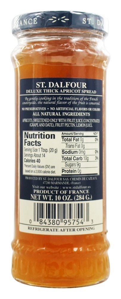Fruto Espalhar 100% Natural Congestionamento Espesso Damasco - 10 oz. St. Dalfour - Imagem 2