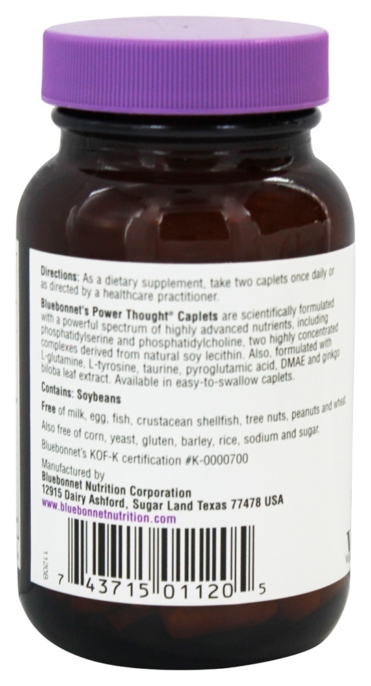 Power Thought Fórmula de Fosfatidilserina - 60 Cápsulas Bluebonnet Nutrition - Imagem 3