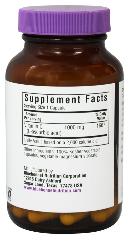Vitamina C Pure Ácido L-Ascórbico 1000 mg. - Cápsulas vegetarianas 90 Bluebonnet Nutrition - Imagem 2