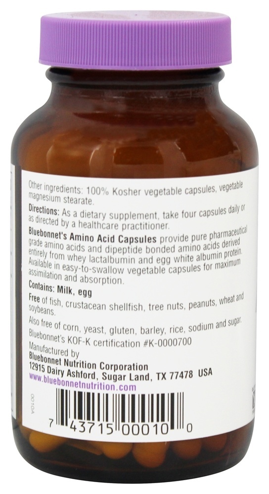 Aminoácido de Alta Potência - Cápsulas vegetarianas 60 Bluebonnet Nutrition - Imagem 3