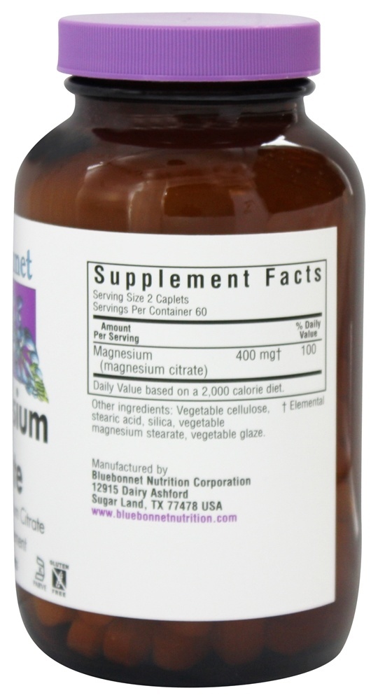 Citrato de Magnésio Quelatado 400 mg. - 120 Cápsulas Bluebonnet Nutrition - Imagem 2