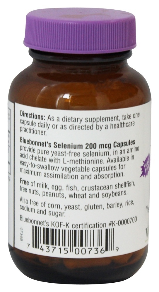Selênio Selenometionina Sem Levedura 200 mcg. - Cápsulas vegetarianas 90 Bluebonnet Nutrition - Imagem 3
