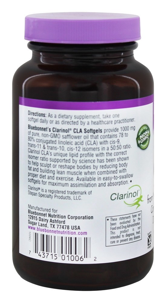 Óleo de Cártamo de Clarinol CLA 1000 mg. - 90 Softgels Bluebonnet Nutrition - Imagem 3